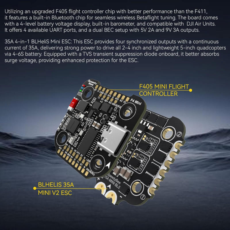 F405 Mini Stack BLS 35A 4in1 E - F405 Flight Controller ulasan dan harga