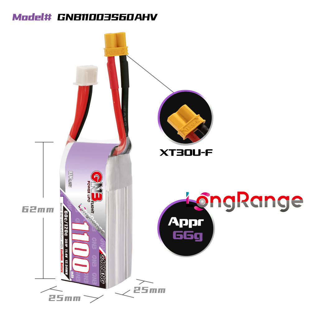 GNB 1100mAh 2S 3S 4S 6S 60C/12 - Lipo Battery 6S ulasan dan harga