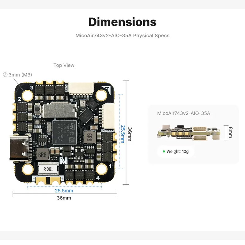 MicoAir743v2-AIO-35A H743 FC a - Betaflight Fc ulasan dan harga